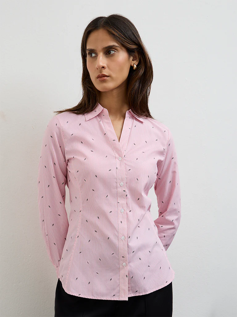 Wardrobe Pink Striped Shirt - Image 2