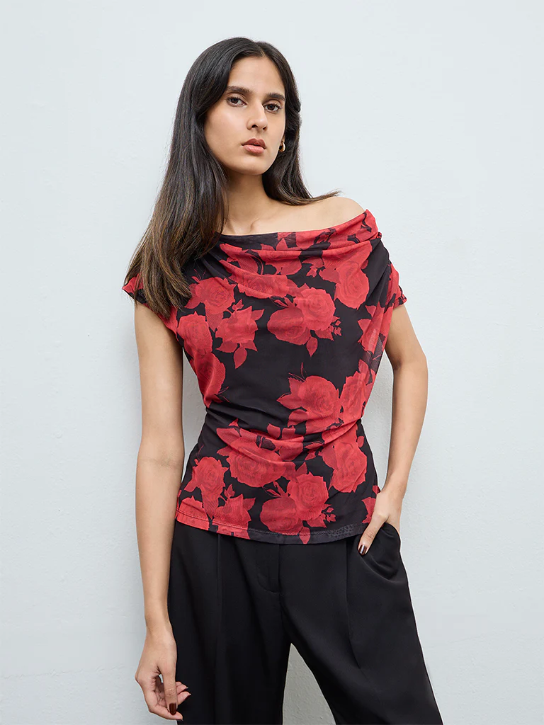 Wardrobe Red Floral Top