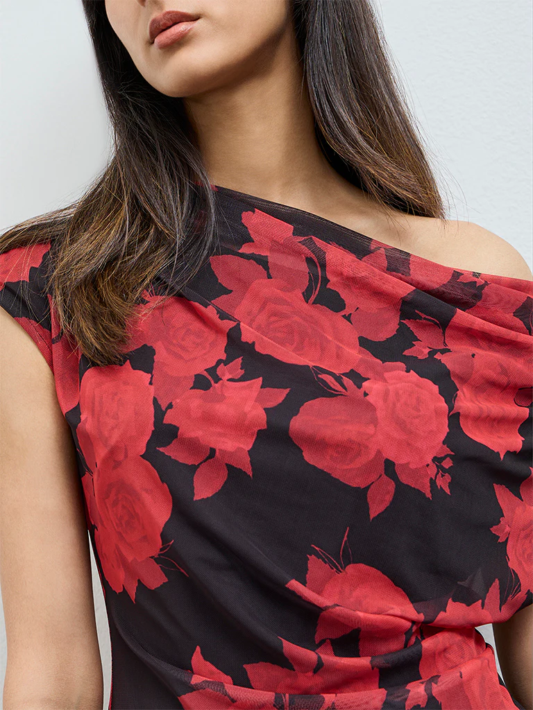 Wardrobe Red Floral Top - Image 3