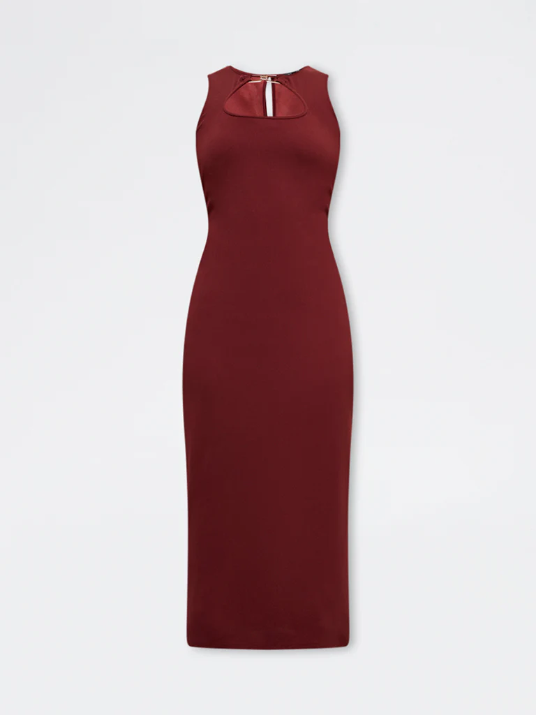 Wardrobe Red Hardware Detailed Bodycon Dress - Image 5