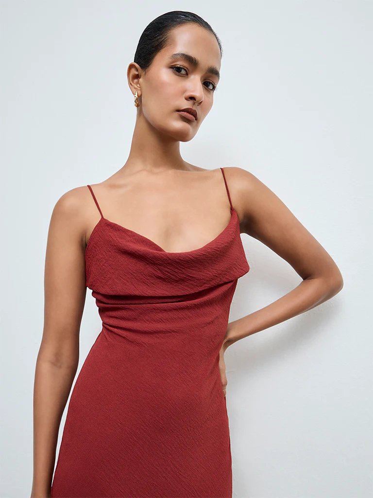 Wardrobe Red Straight Dress - Image 3