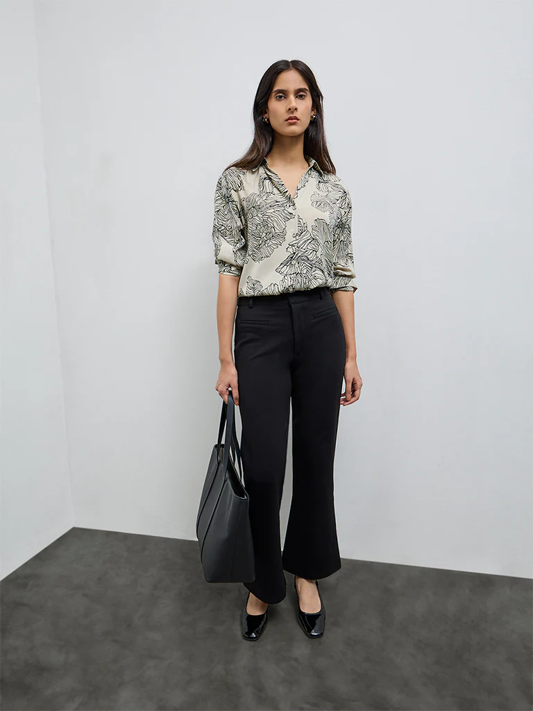 Wardrobe Taupe Floral Shirt