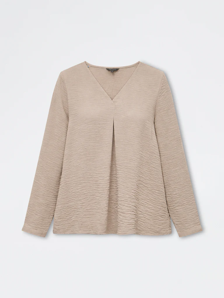 Wardrobe Taupe Solid Blouse - Image 5