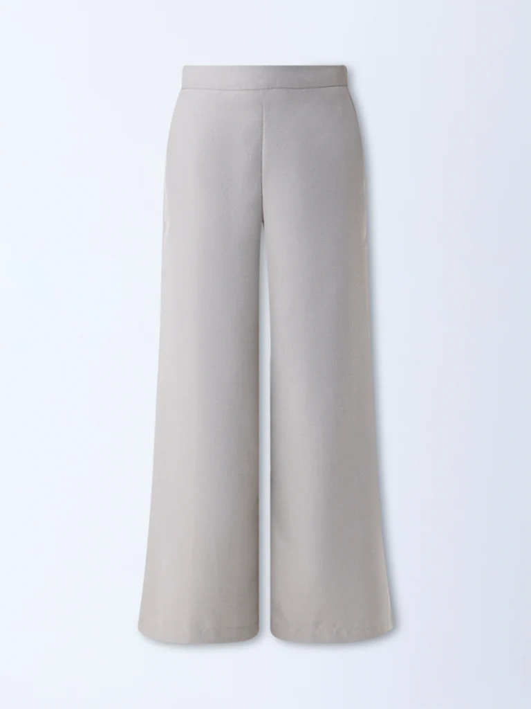 Wardrobe Taupe Solid High-Rise Trousers - Image 5