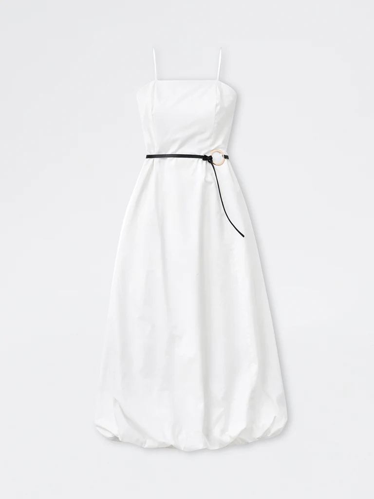 Wardrobe White Balloon Dress with Belt - Image 5