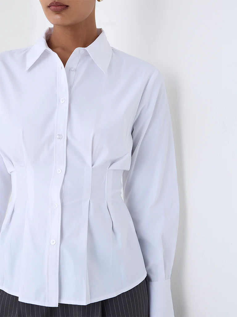 Wardrobe White Fitted Shirt - Image 3