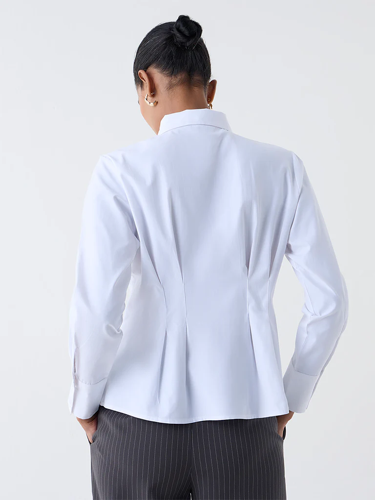 Wardrobe White Fitted Shirt - Image 4