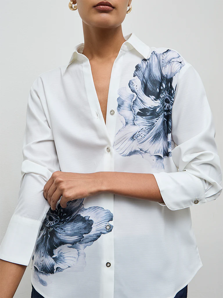 Wardrobe White Floral Design Shirt - Image 3