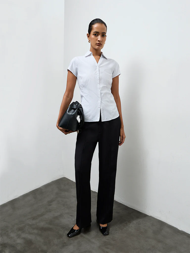 Wardrobe White Pinstriped Shirt