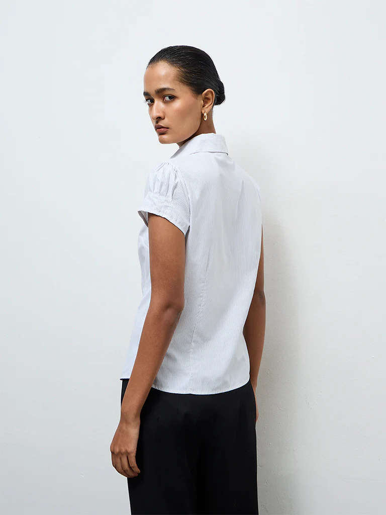 Wardrobe White Pinstriped Shirt - Image 4