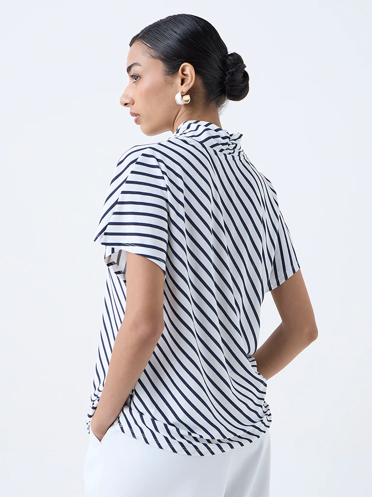 Wardrobe White Striped Blouse - Image 4