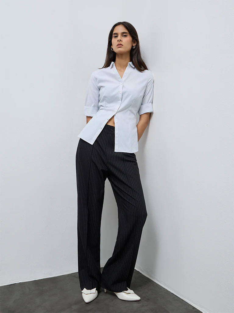Wardrobe White Striped Blouse - Image 2