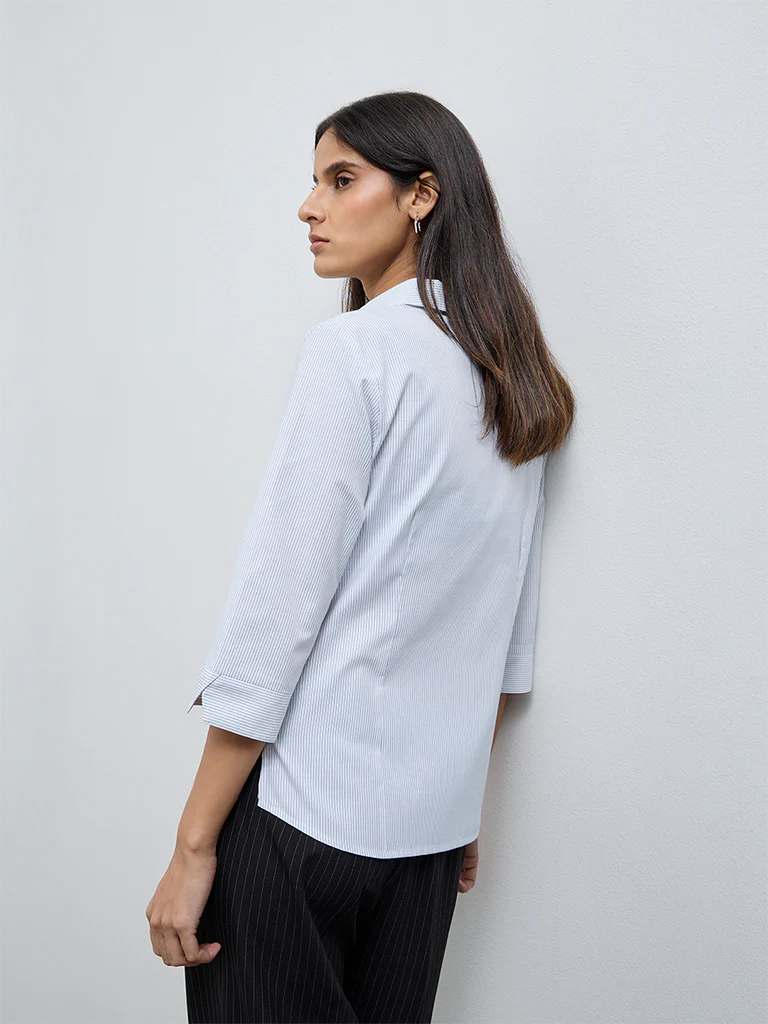 Wardrobe White Striped Blouse - Image 4