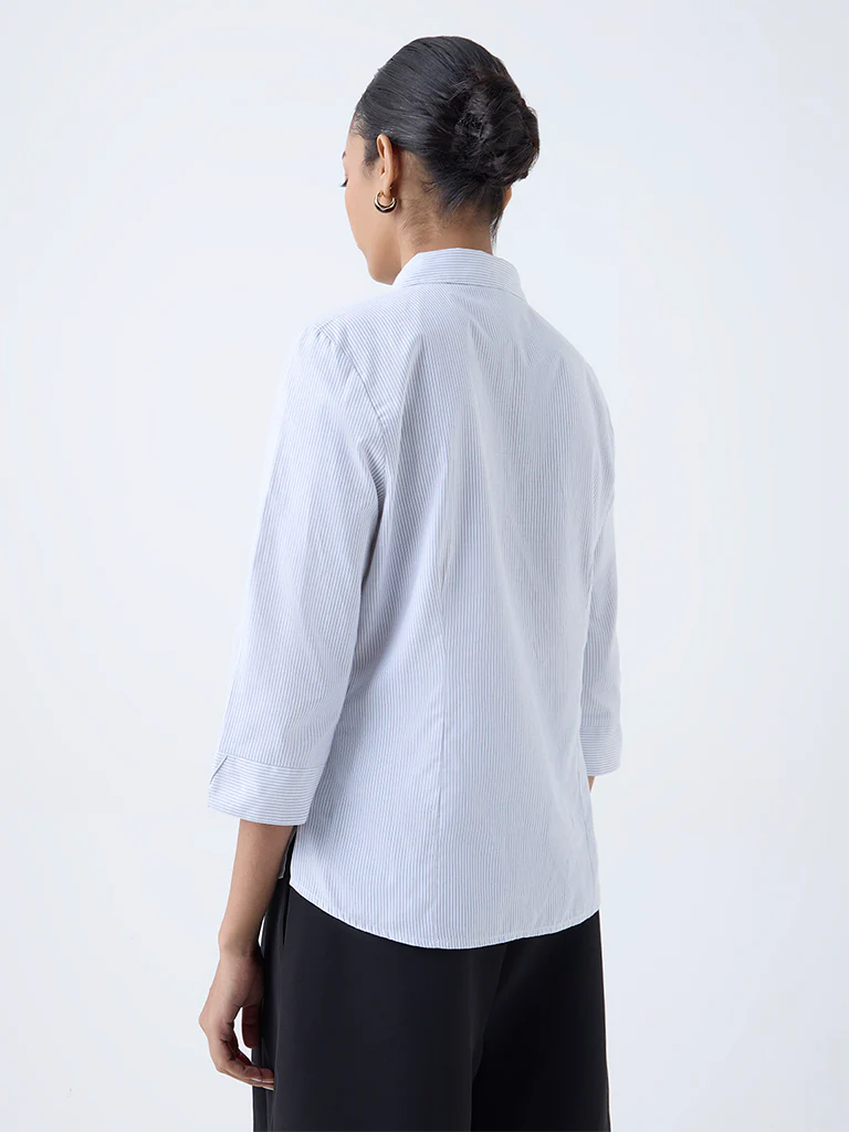 Wardrobe White Striped Shirt - Image 4
