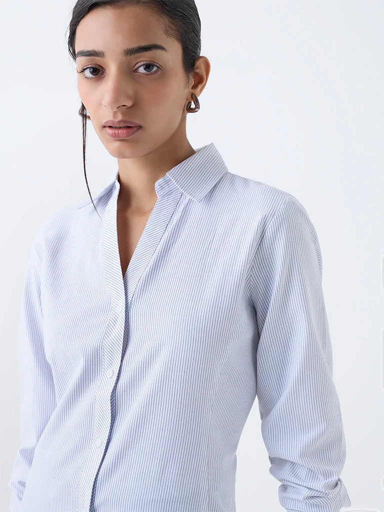 Wardrobe White Striped Shirt - Image 3