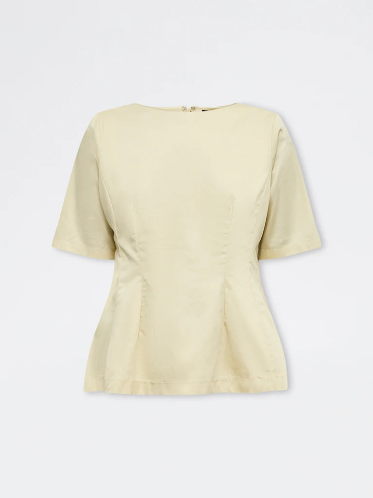 Wardrobe Yellow Cotton Peplum Top - Image 5