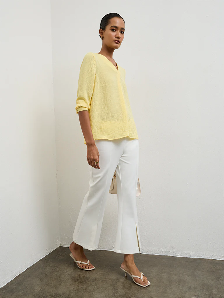 Wardrobe Yellow Crinkle-Textured Blouse - Image 2