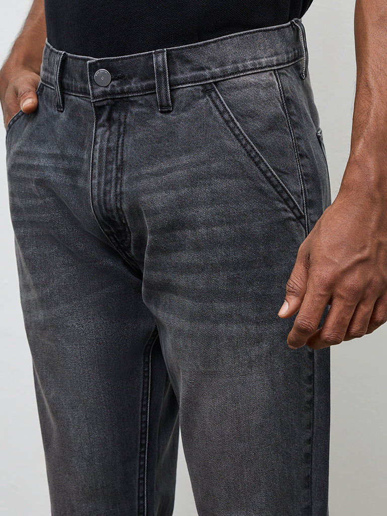 WES Casuals Black Relaxed-Fit Mid-Rise Jeans - Image 3