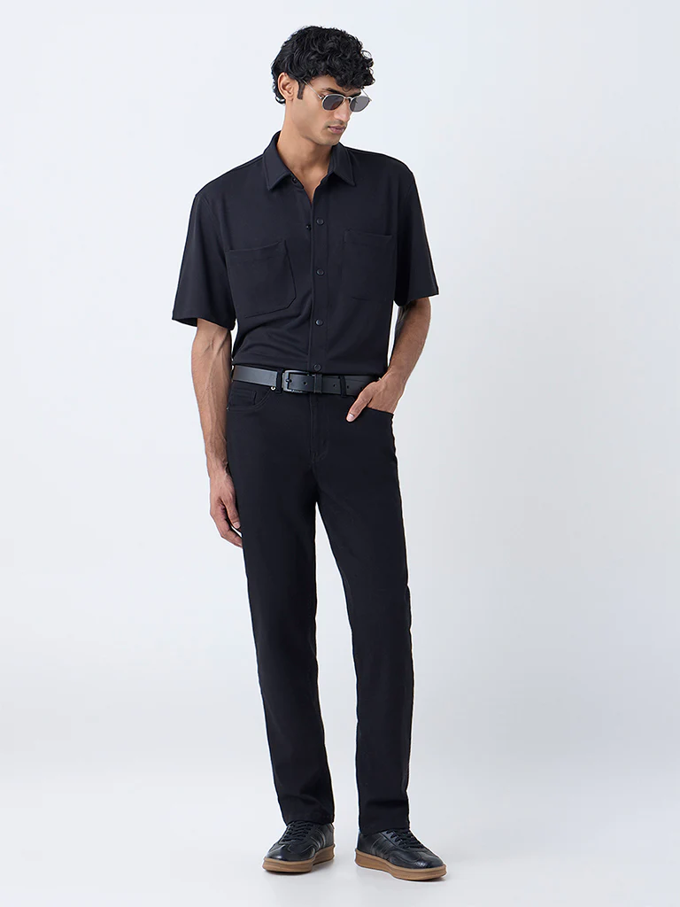 WES Casuals Black Relaxed-Fit Shirt - Image 3
