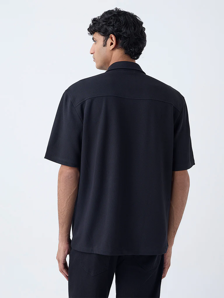 WES Casuals Black Relaxed-Fit Shirt - Image 5