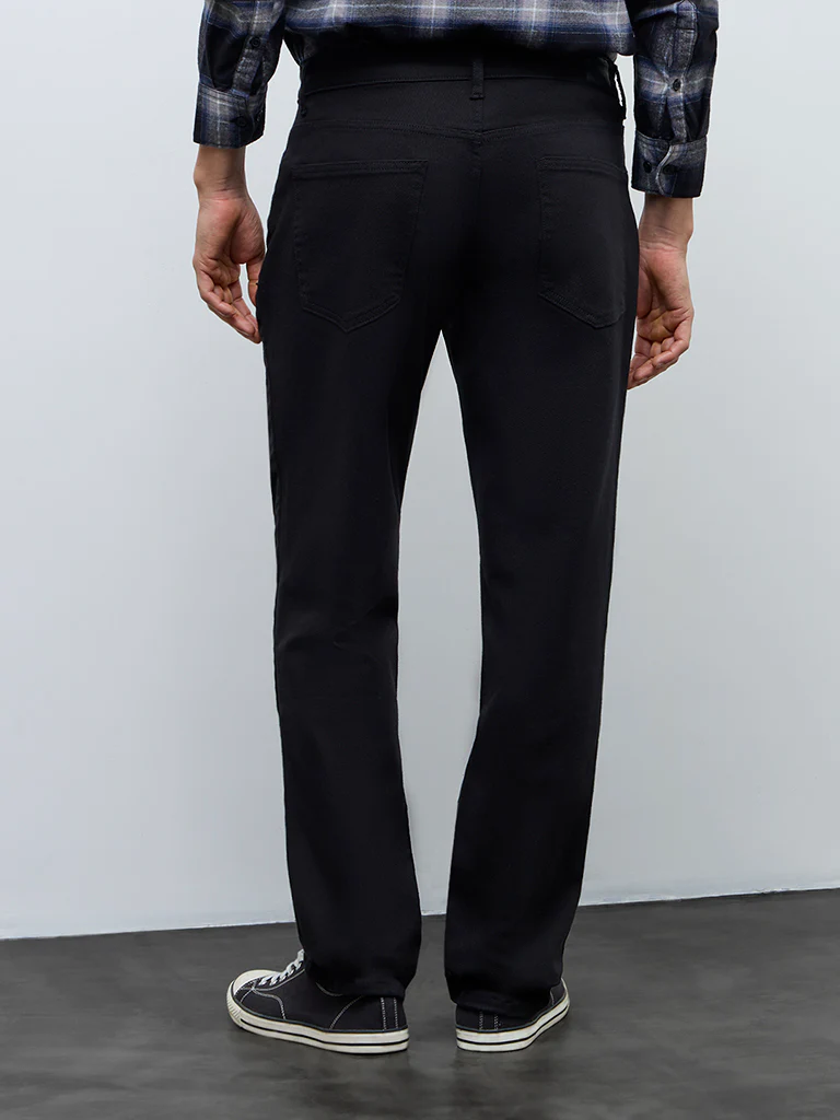 WES Casuals Black Slim-Fit Mid-Rise Jeans - Image 4