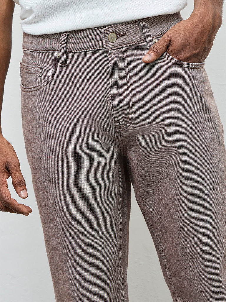 WES Casuals Brown Relaxed-Fit Mid-Rise Jeans - Image 4