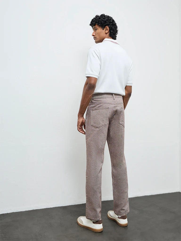 WES Casuals Brown Relaxed-Fit Mid-Rise Jeans - Image 5