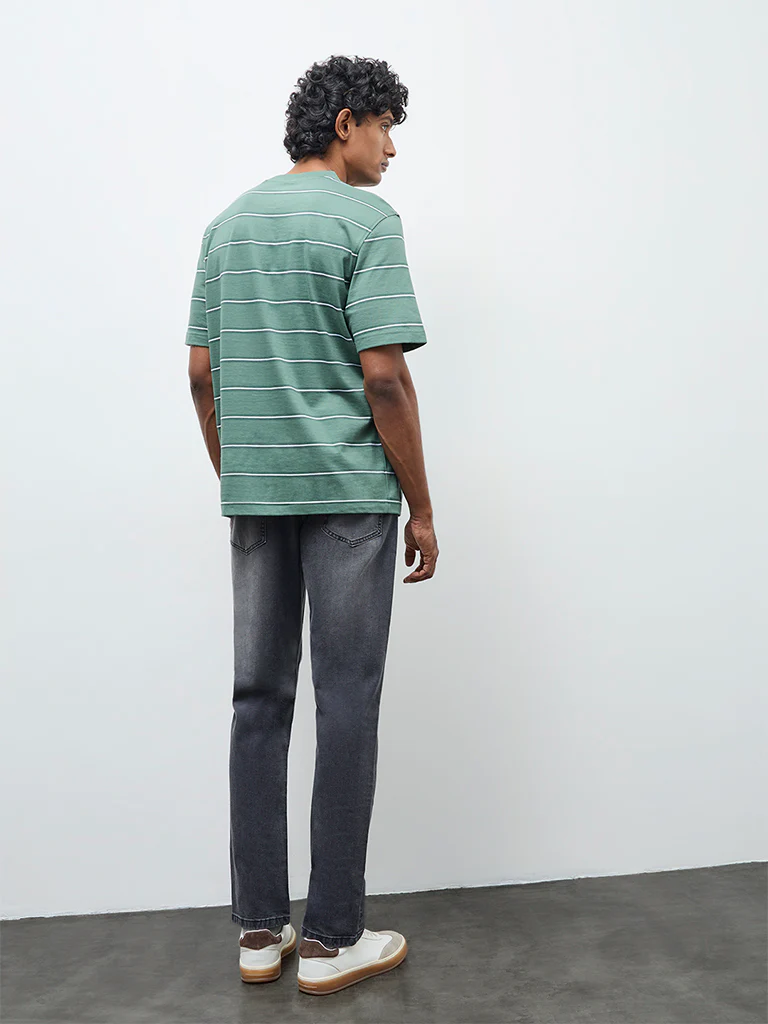 WES Casuals Charcoal Relaxed-Fit Mid-Rise Jeans - Image 4