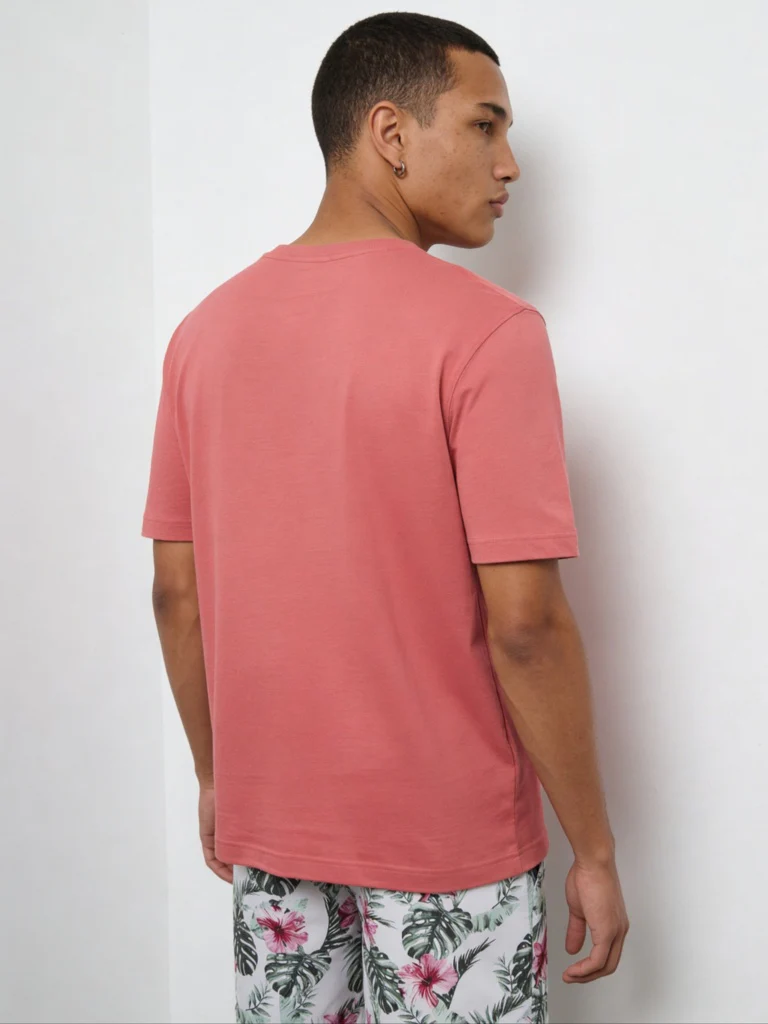 WES Casuals Coral Relaxed-Fit Cotton Swimwear T-Shirt - Image 4