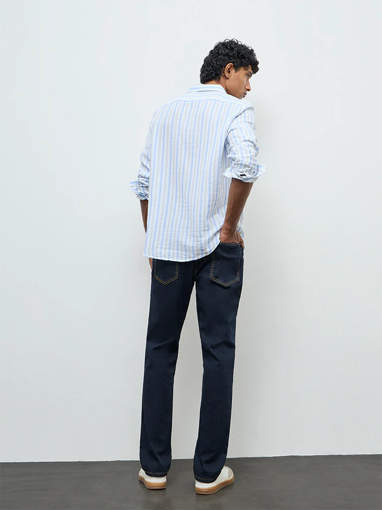WES Casuals Dark Blue Slim-Fit Mid-Rise Jeans - Image 4