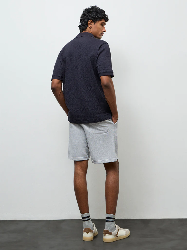 WES Casuals Grey Relaxed Fit Mid-Rise Shorts - Image 5