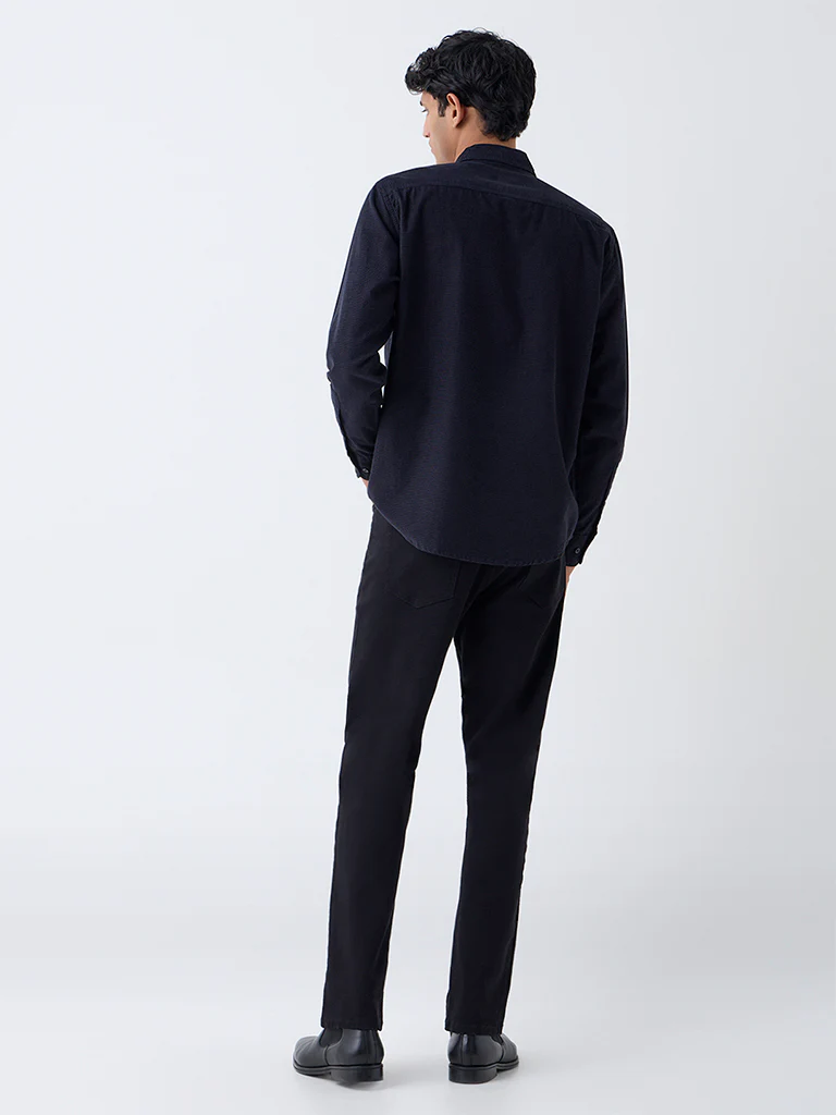 WES Casuals Navy Relaxed-Fit Corduroy Shirt - Image 4