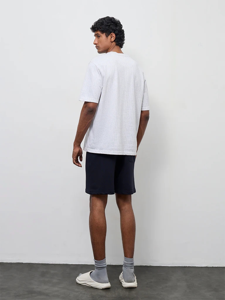 WES Casuals Navy Relaxed-Fit Mid-Rise Shorts - Image 5