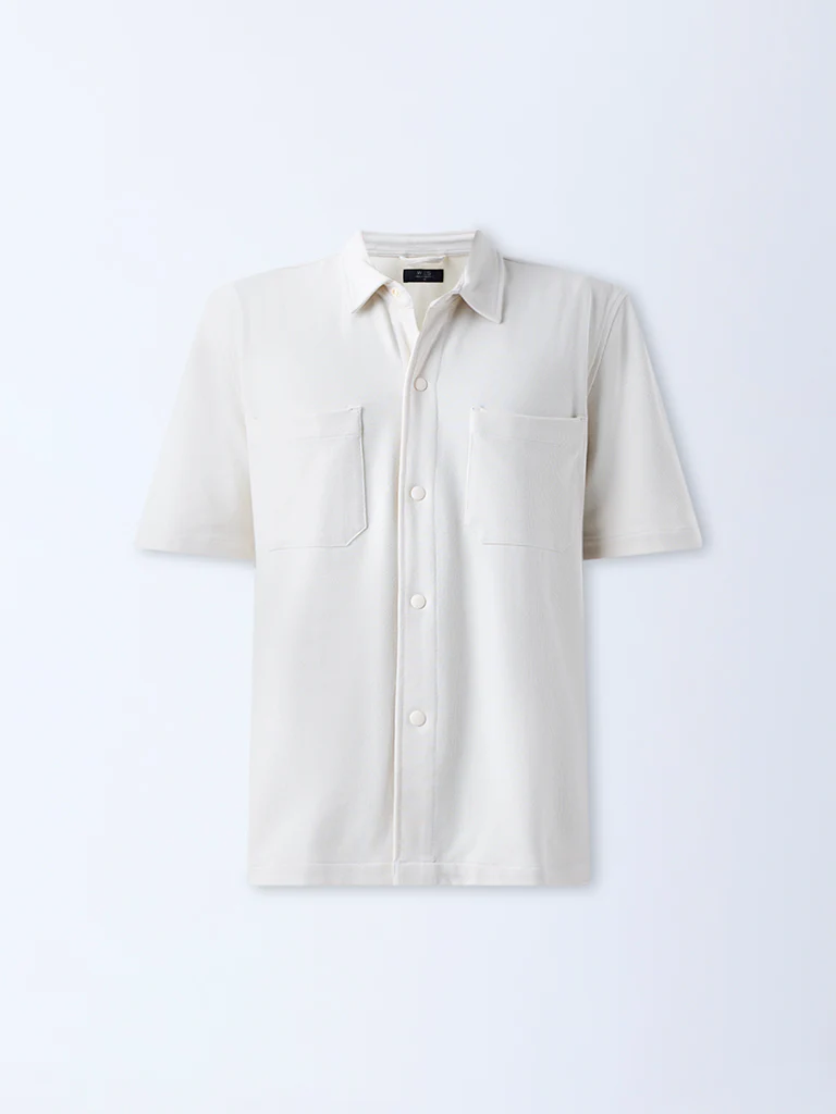 WES Casuals Off-White Relaxed-Fit Shirt - Image 6