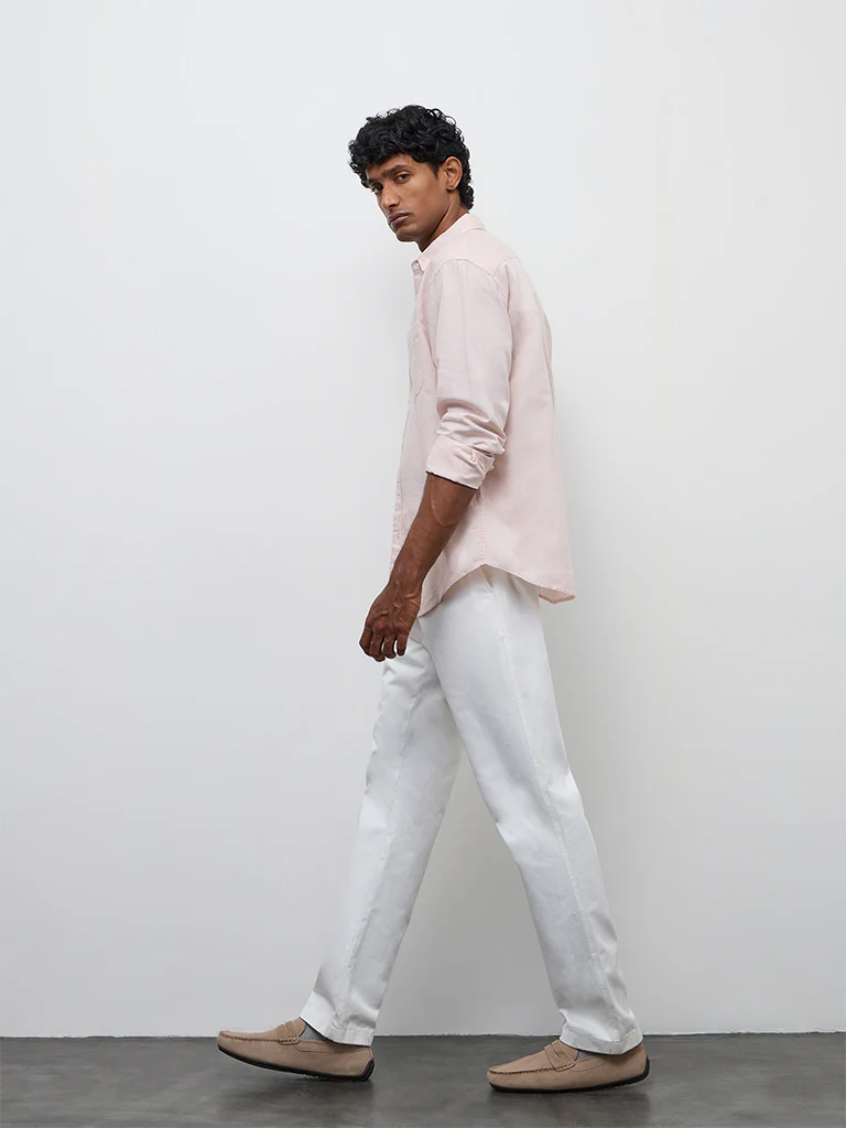 WES Casuals Pink Relaxed-Fit Cotton-Blend Shirt - Image 3