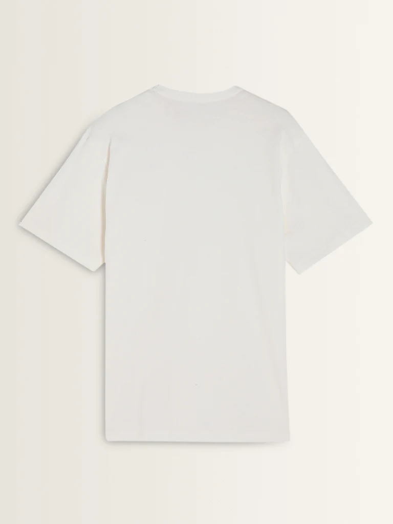 WES Casuals Plain White Cotton T-Shirt - Image 9
