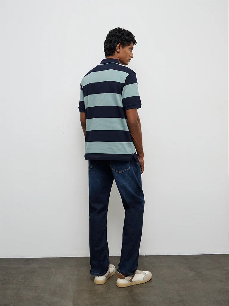 WES Casuals Sage Relaxed-Fit Quarter-Zip Polo T-Shirt - Image 4