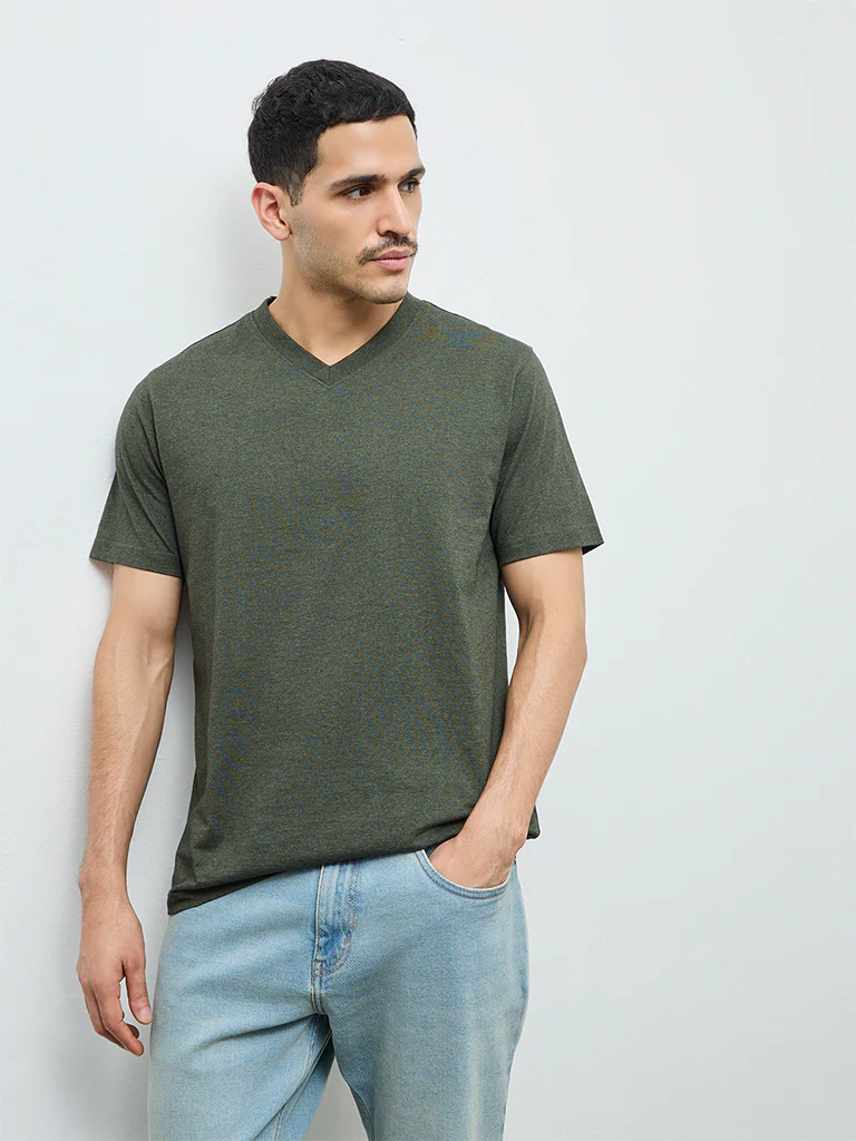 WES Casuals Sage Slim-Fit Cotton T-Shirt