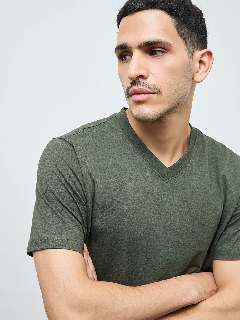 WES Casuals Sage Slim-Fit Cotton T-Shirt - Image 3