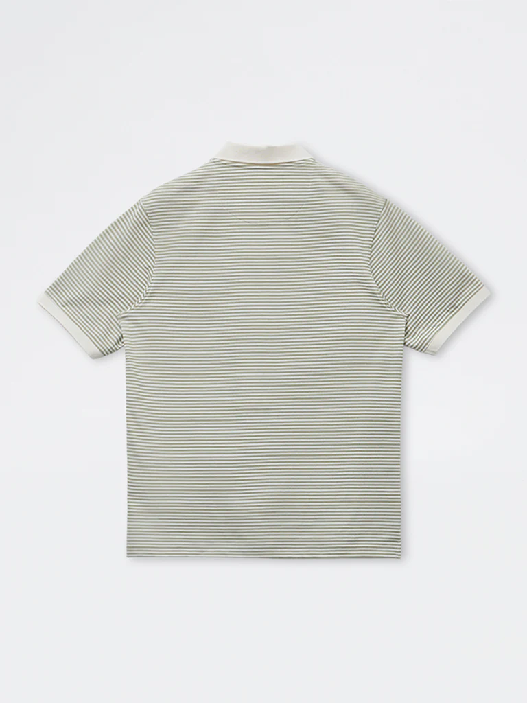 WES Casuals Sage Stripe Relaxed-Fit Cotton-Blend Polo T-Shirt - Image 3
