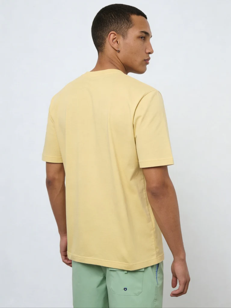 WES Casuals Yellow Printed Relaxed-Fit Swimwear T-Shirt - Image 3