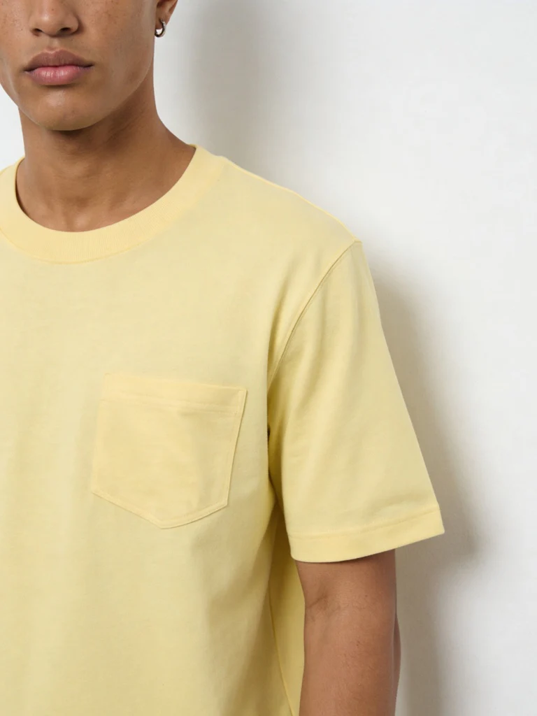 WES Casuals Yellow Relaxed-Fit Cotton Swimwear T-Shirt - Image 3