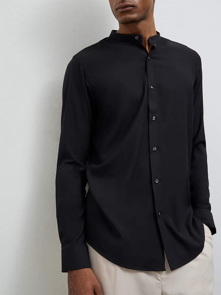WES Formals Black Ultra Slim -Fit Shirt - Image 3