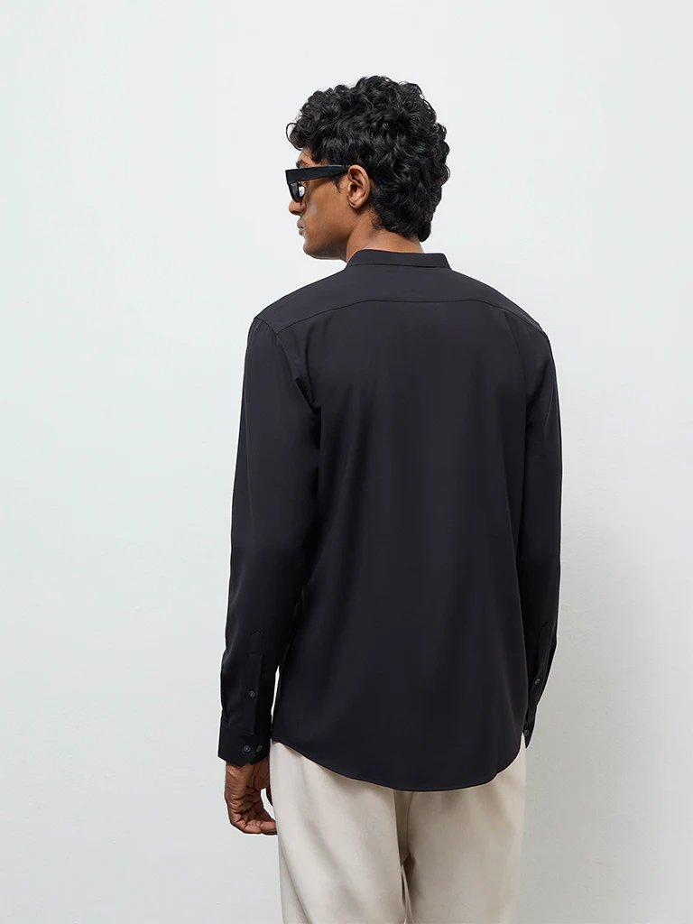 WES Formals Black Ultra Slim -Fit Shirt - Image 4