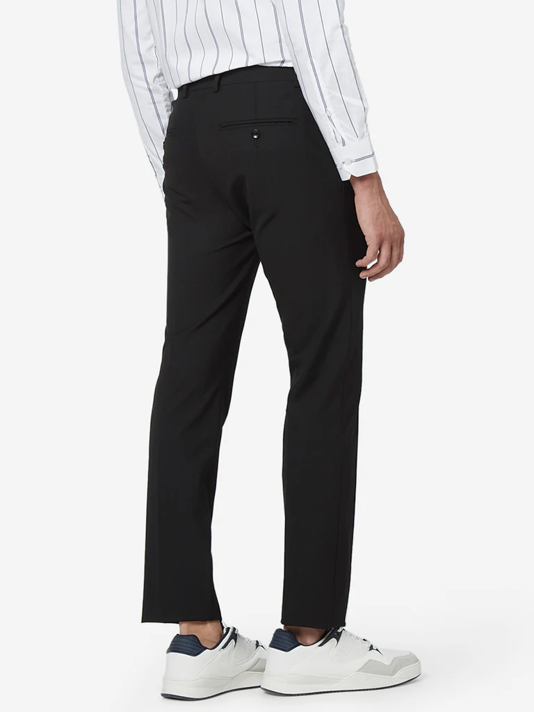 WES Formals Black Ultra Slim Fit Trousers - Image 4