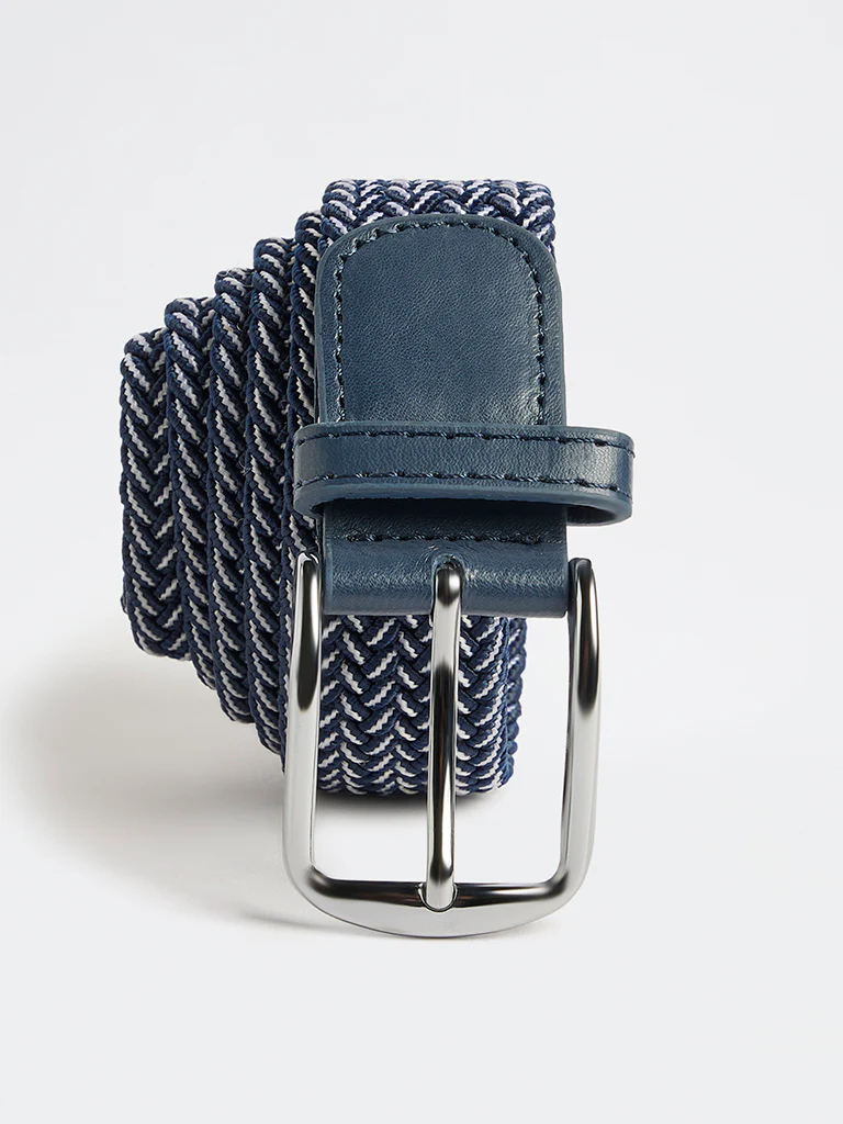 Wes Formals Navy Braided Belt - Image 2