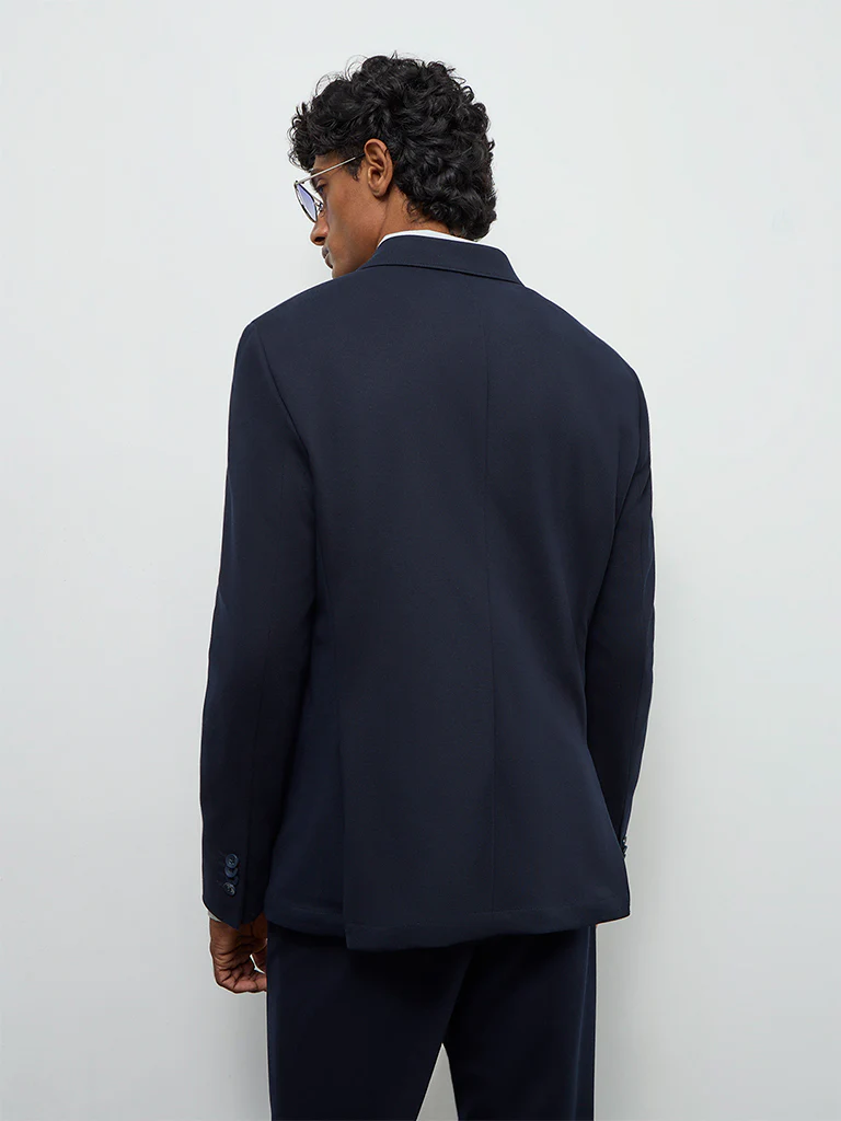 WES Formals Navy Slim-Fit Blazer - Image 4