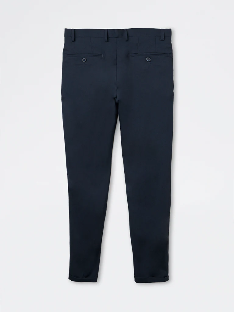 WES Formals Navy Slim-Fit Mid-Rise Trousers - Image 3