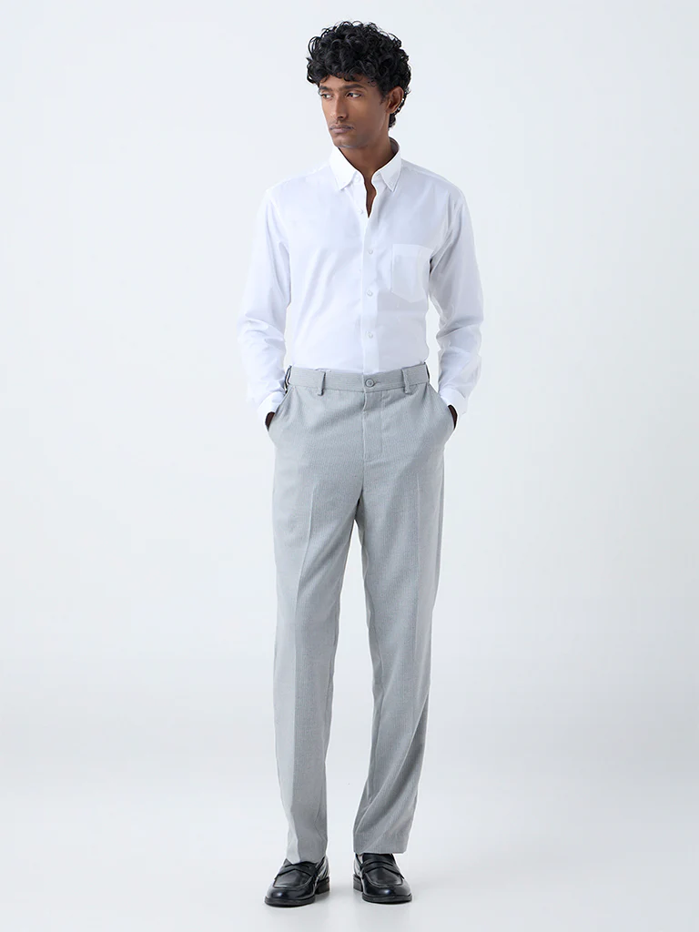 WES Formals White Relaxed-Fit Cotton Shirt - Image 3