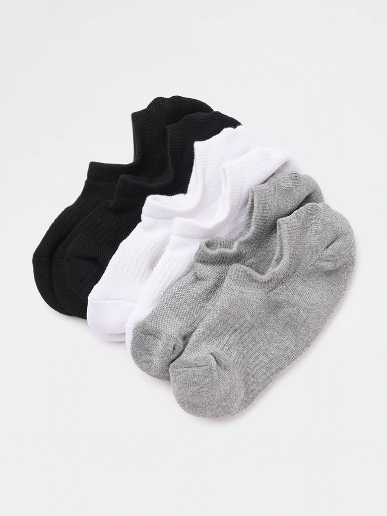 WES Lounge Black Cotton-Blend Socks - Pack of 3 - Image 2